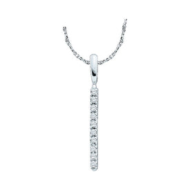 14kt White Gold Diamond Bar Pendant - Timeless Elegance and Exquisite Design - Splendid Jewellery