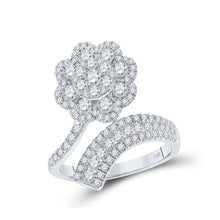Load image into Gallery viewer, 14kt White Gold Diamond Blossom Bypass Cocktail Ring - 1 - 1/2 Cttw - Splendid Jewellery