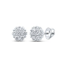 14kt White Gold Diamond Blossom Cluster Earrings - Splendid Jewellery
