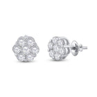 14kt White Gold Diamond Blossom Cluster Earrings - Splendid Jewellery