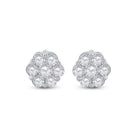 14kt White Gold Diamond Blossom Cluster Earrings - Splendid Jewellery