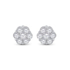 14kt White Gold Diamond Blossom Cluster Earrings - Splendid Jewellery