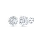 14kt White Gold Diamond Blossom Cluster Earrings - Splendid Jewellery