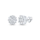 14kt White Gold Diamond Blossom Cluster Earrings - Splendid Jewellery