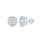 14kt White Gold Diamond Blossom Cluster Earrings - Splendid Jewellery