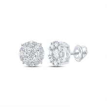 Load image into Gallery viewer, 14kt White Gold Diamond Blossom Cluster Earrings - Splendid Jewellery