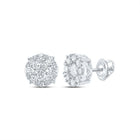 14kt White Gold Diamond Blossom Cluster Earrings - Splendid Jewellery
