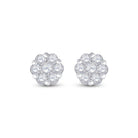 14kt White Gold Diamond Blossom Cluster Earrings - A Mesmerizing Floral Delight! - Splendid Jewellery