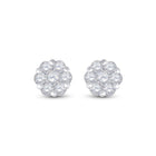 14kt White Gold Diamond Blossom Cluster Earrings - A Mesmerizing Floral Delight! - Splendid Jewellery