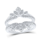 14kt White Gold Diamond Blossom Wrap Enhancer Wedding Band - Splendid Jewellery