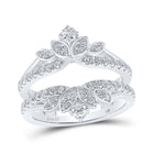 14kt White Gold Diamond Blossom Wrap Enhancer Wedding Band - Splendid Jewellery
