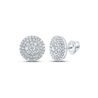 14kt White Gold Diamond Brilliance Cluster Earrings - Splendid Jewellery