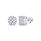 14kt White Gold Diamond Brilliance Cluster Earrings - Splendid Jewellery