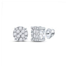 14kt White Gold Diamond Brilliance Cluster Earrings - Splendid Jewellery