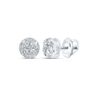 14kt White Gold Diamond Brilliance Cluster Earrings - Splendid Jewellery