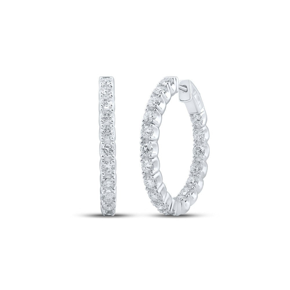14kt White Gold Diamond Brilliance Hoop Earrings - Splendid Jewellery