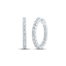 Load image into Gallery viewer, 14kt White Gold Diamond Brilliance Hoop Earrings - Splendid Jewellery