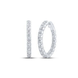 14kt White Gold Diamond Brilliance Hoop Earrings - Splendid Jewellery