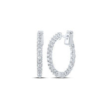 Load image into Gallery viewer, 14kt White Gold Diamond Brilliance Hoop Earrings - Splendid Jewellery