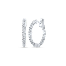 14kt White Gold Diamond Brilliance Hoop Earrings - Splendid Jewellery