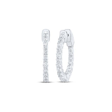 Load image into Gallery viewer, 14kt White Gold Diamond Brilliance Hoop Earrings - Splendid Jewellery