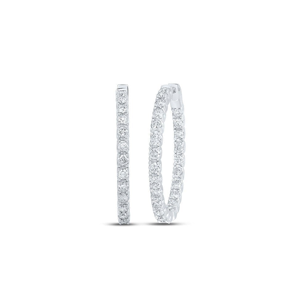 14kt White Gold Diamond Brilliance Hoop Earrings - Splendid Jewellery