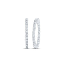 Load image into Gallery viewer, 14kt White Gold Diamond Brilliance Hoop Earrings - Splendid Jewellery