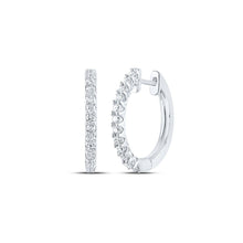 Load image into Gallery viewer, 14kt White Gold Diamond Brilliance Hoop Earrings - Splendid Jewellery
