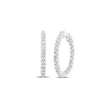 Load image into Gallery viewer, 14kt White Gold Diamond Brilliance Hoop Earrings - Splendid Jewellery