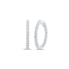 14kt White Gold Diamond Brilliance Hoop Earrings - Splendid Jewellery