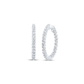 14kt White Gold Diamond Brilliance Hoop Earrings - Splendid Jewellery