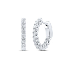 Load image into Gallery viewer, 14kt White Gold Diamond Brilliance Hoop Earrings - Splendid Jewellery