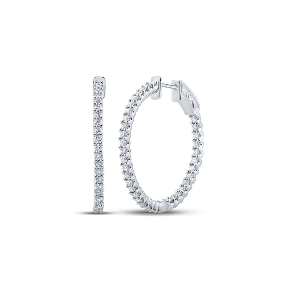 14kt White Gold Diamond Brilliance Hoop Earrings - Splendid Jewellery