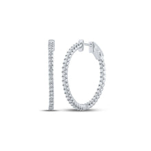 Load image into Gallery viewer, 14kt White Gold Diamond Brilliance Hoop Earrings - Splendid Jewellery