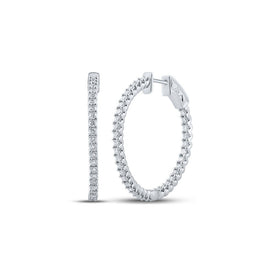 14kt White Gold Diamond Brilliance Hoop Earrings - Splendid Jewellery