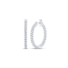 Load image into Gallery viewer, 14kt White Gold Diamond Brilliance Hoop Earrings - Splendid Jewellery