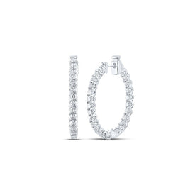 14kt White Gold Diamond Brilliance Hoop Earrings - Splendid Jewellery