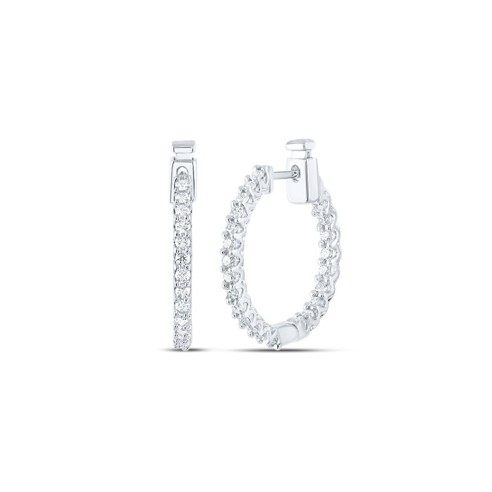 14kt White Gold Diamond Brilliance Hoop Earrings - Splendid Jewellery