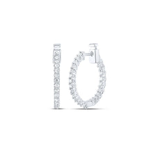 Load image into Gallery viewer, 14kt White Gold Diamond Brilliance Hoop Earrings - Splendid Jewellery