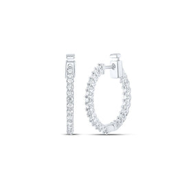 14kt White Gold Diamond Brilliance Hoop Earrings - Splendid Jewellery