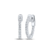 Load image into Gallery viewer, 14kt White Gold Diamond Brilliance Hoop Earrings - Splendid Jewellery
