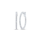 14kt White Gold Diamond Brilliance Hoop Earrings - A Captivating Display of Elegance - Splendid Jewellery