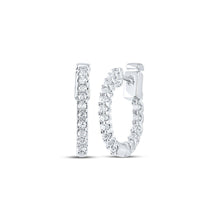 Load image into Gallery viewer, 14kt White Gold Diamond Brilliance Huggie Earrings - Splendid Jewellery