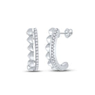 14kt White Gold Diamond Brilliance J Hoop Earrings - Splendid Jewellery