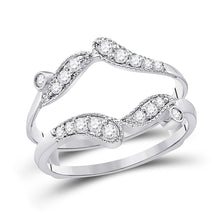Load image into Gallery viewer, 14kt White Gold Diamond Bypass Wrap Ring Guard Enhancer - The Eternal Elegance - Splendid Jewellery
