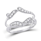 14kt White Gold Diamond Bypass Wrap Ring Guard Enhancer - The Eternal Elegance - Splendid Jewellery