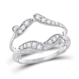14kt White Gold Diamond Bypass Wrap Ring Guard Enhancer - The Eternal Elegance - Splendid Jewellery