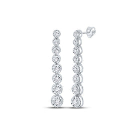 14kt White Gold Diamond Cascade Earrings: A Symphony of Elegance and Brilliance - Splendid Jewellery