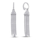 14kt White Gold Diamond Chain Teardrop Dangle Earrings: A Mesmerizing Showcase of Elegance and Brilliance - Splendid Jewellery