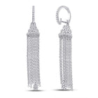 14kt White Gold Diamond Chain Teardrop Dangle Earrings: A Mesmerizing Showcase of Elegance and Brilliance - Splendid Jewellery